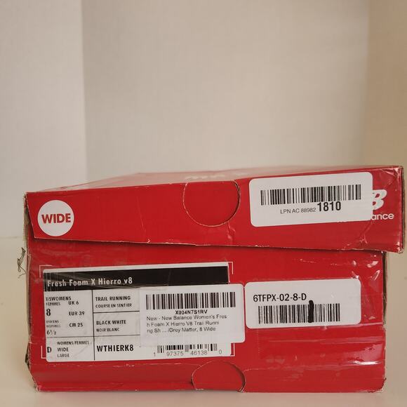 New Balance Black Gray Women's Sneakers Hierro Trail Vibram Fresh Foam 8D Wide - Picture 10 of 10